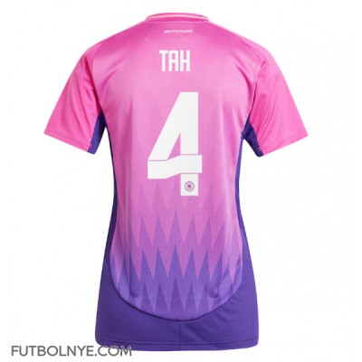 Camiseta Alemania Jonathan Tah #4 Visitante Equipación para mujer Eurocopa 2024 manga corta Camiseta Alemania Jonathan Tah #4 Visitante Equipación para mujer Eurocopa 2024 manga corta